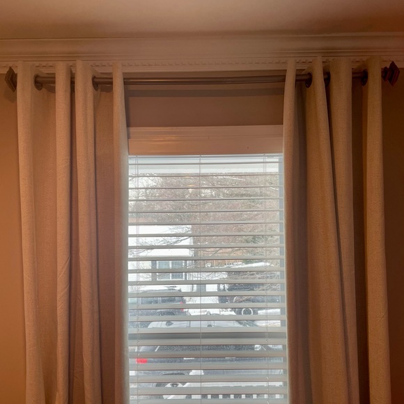 NEW beige blackout curtains, set of 2 96 inch panels - Picture 4 of 7